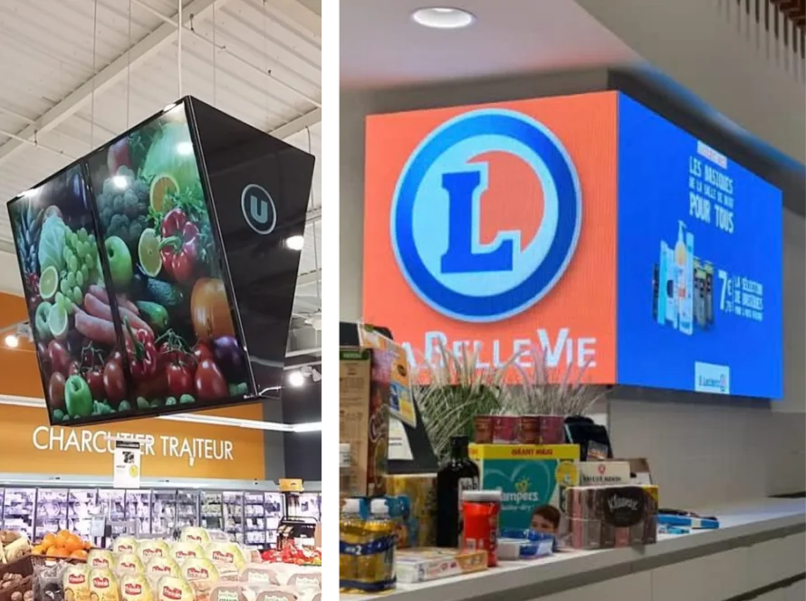 LED display integrated into a retail space