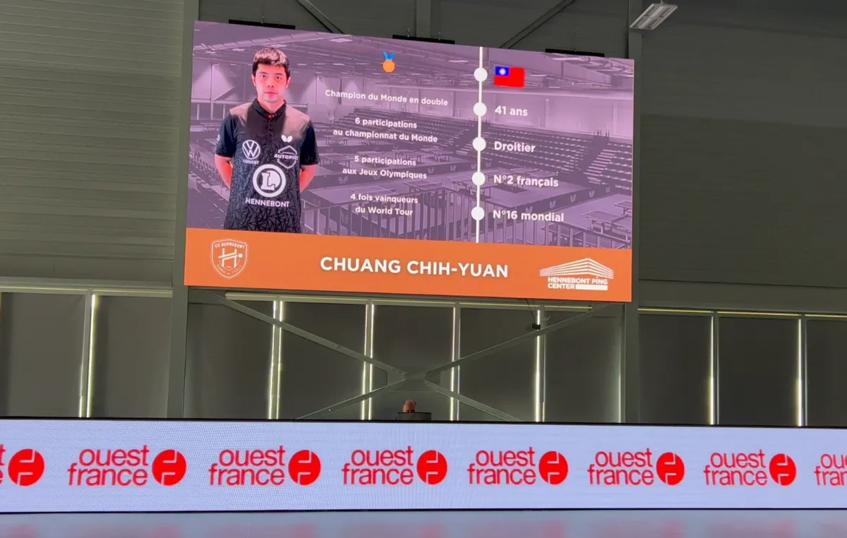 LED screen and perimeter board in the Hennebont table tennis hall